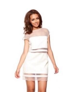 House of CB Kana White Leatherette Mini Dress